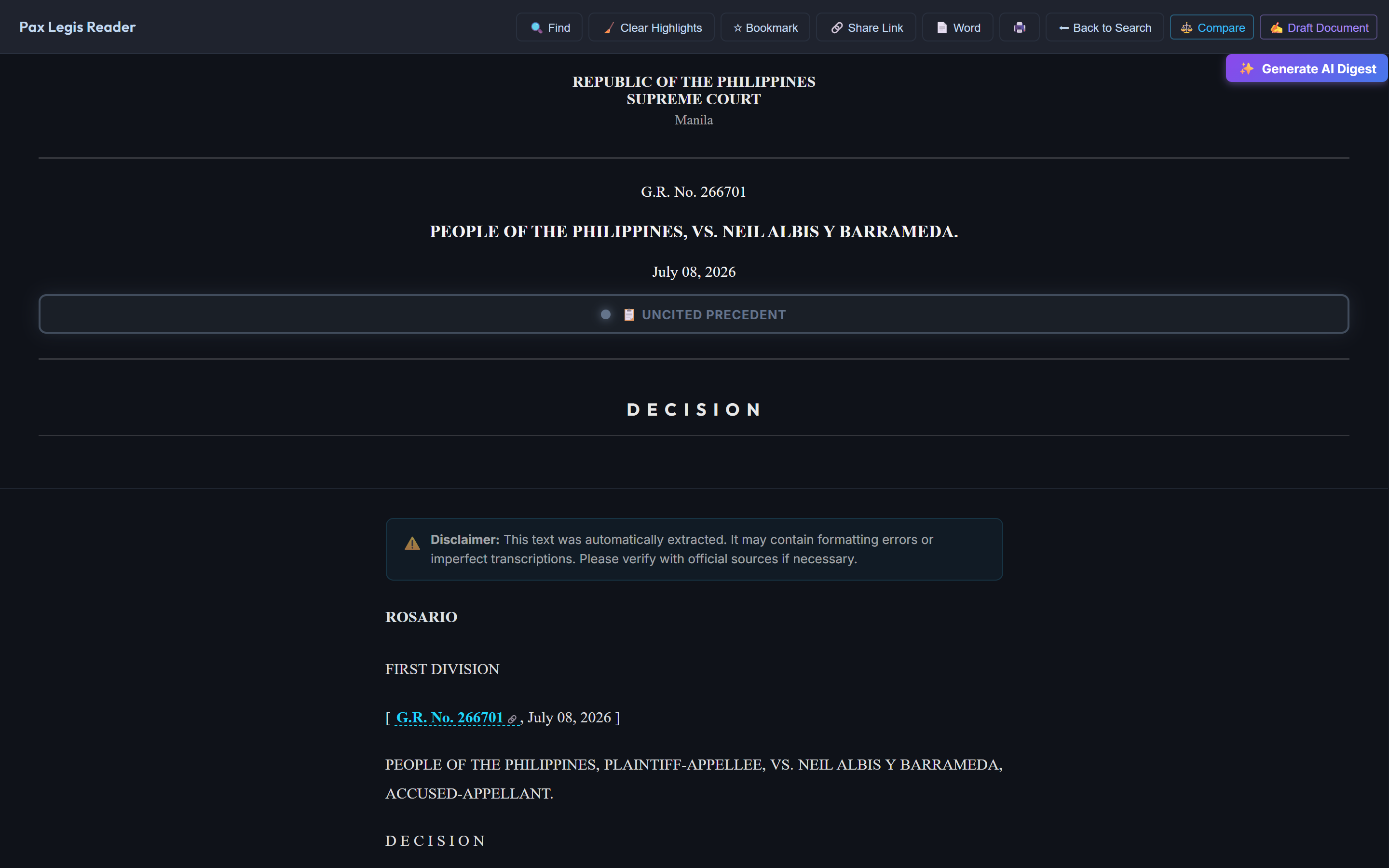 Fullscreen reader mode — all panels hidden